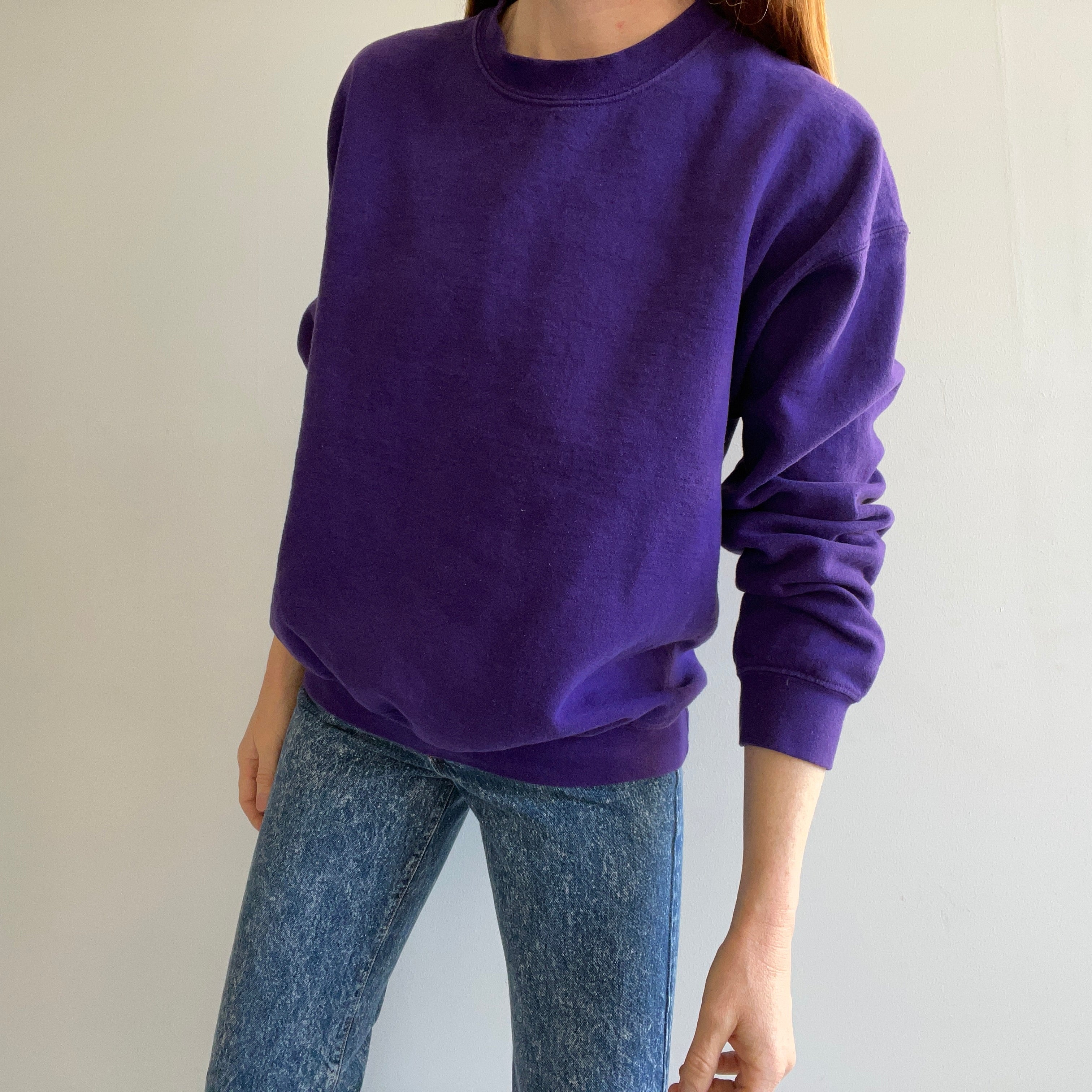 1990s Blank Purple Sweatshirt