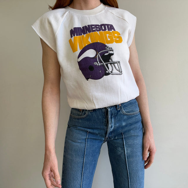 Sweat-shirt d'échauffement musculaire Vikings du Minnesota des années 1980