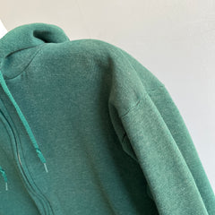 1980s Hunter Green Zip Up Hoodie - SOOOOOO GOOD