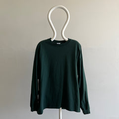 1990s USA Made GAP Long Sleeve Dark Green T-Shirt