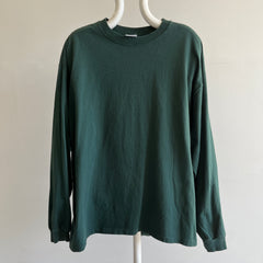 1990s USA Made GAP Long Sleeve Dark Green T-Shirt