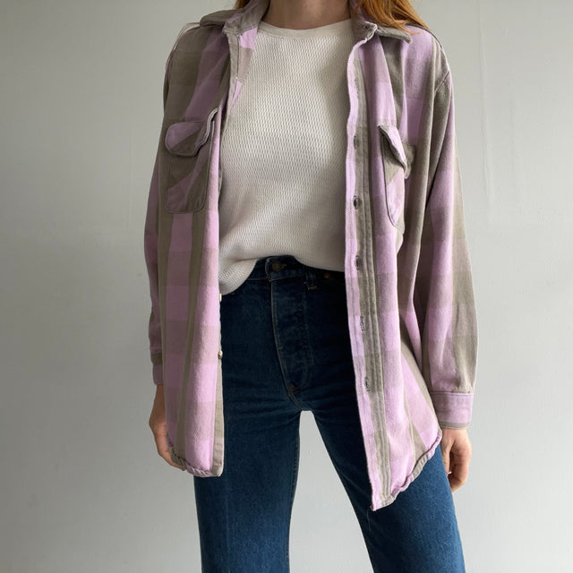 1980s Lavender and Mauve Cotton Flannel