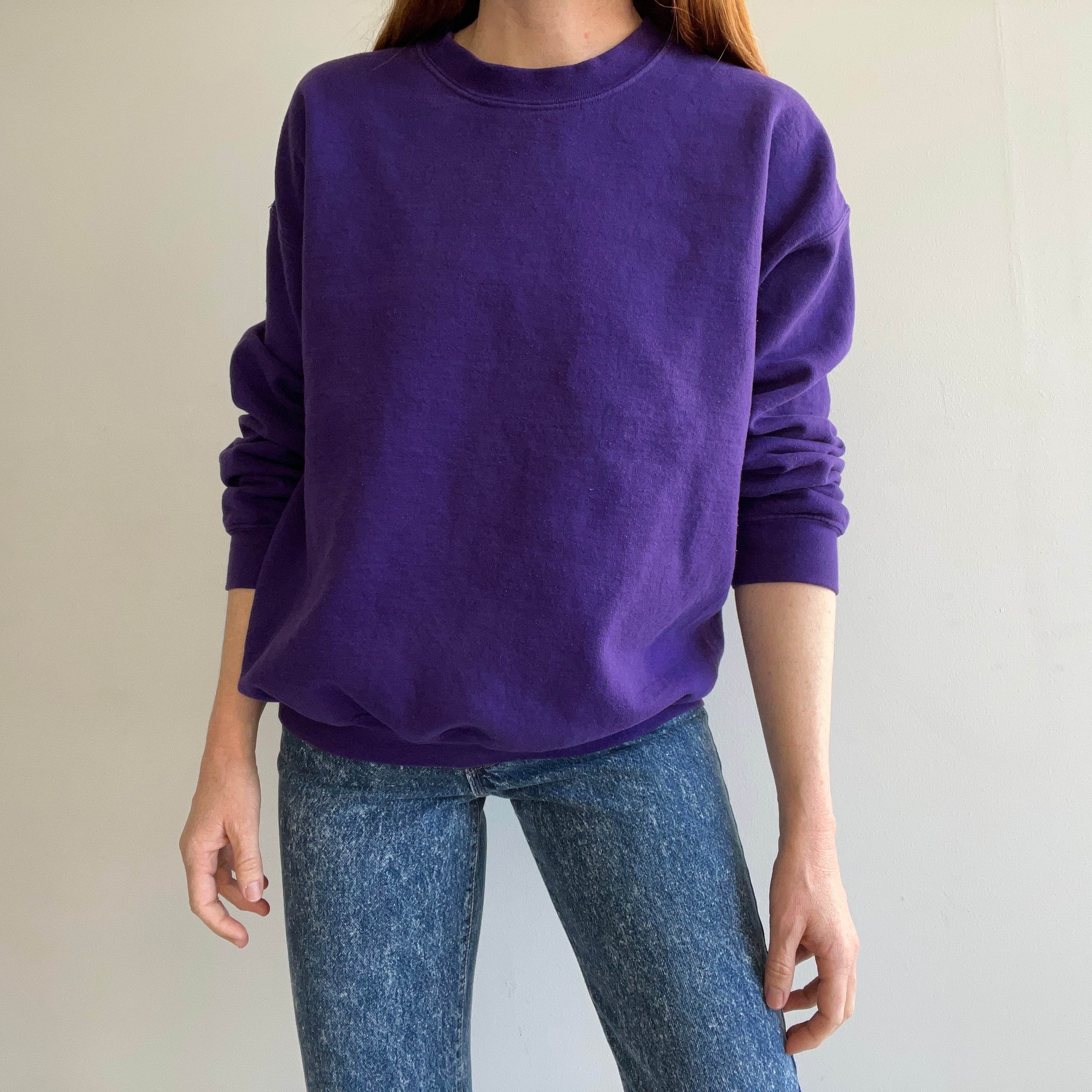 1990s Blank Purple Sweatshirt