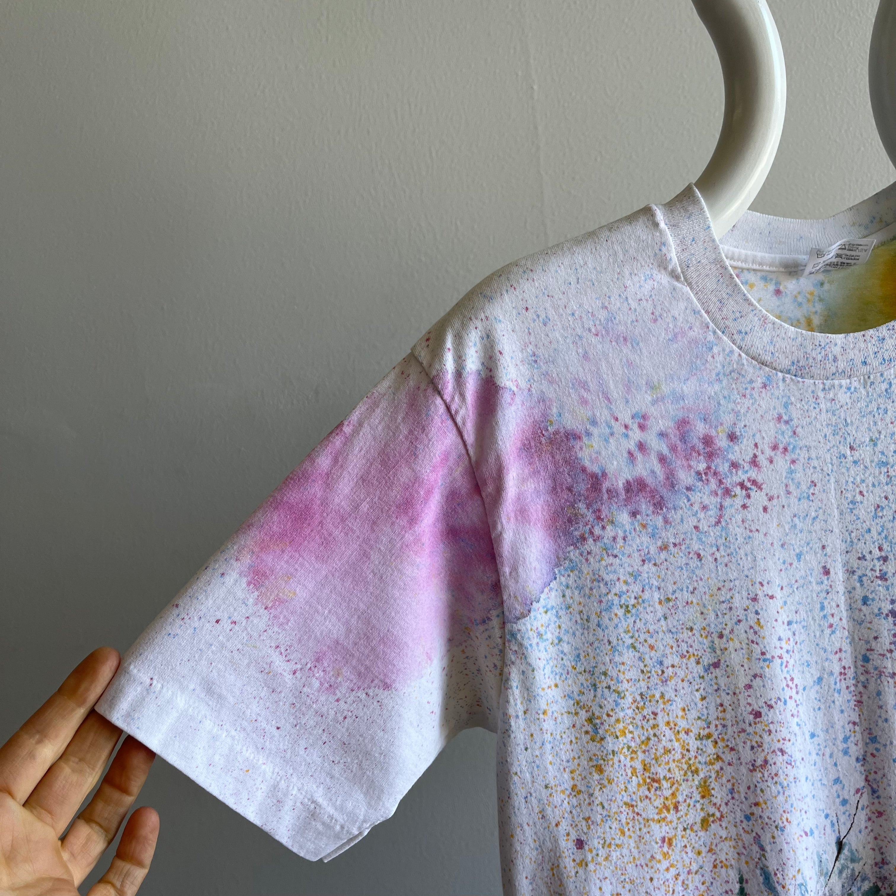 1980s Hand Painted Little Girl on The Prairie DIY T-Shirt