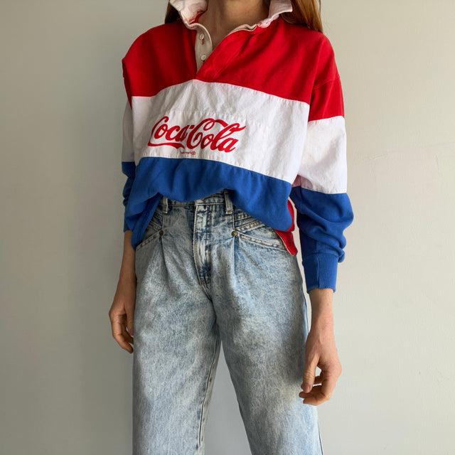 1990s Coke Color Block Rugby Style (Lighterweight) Shirt