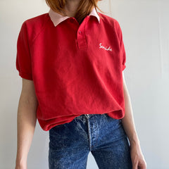 1980s Seaside Collared Henley Warm Up - This !!!