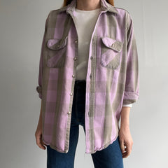 1980s Lavender and Mauve Cotton Flannel