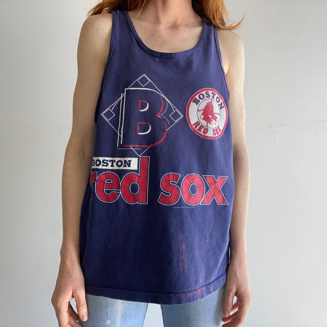 1992 Red Soxs Faded Tank Top with Bleach Marks by Champion