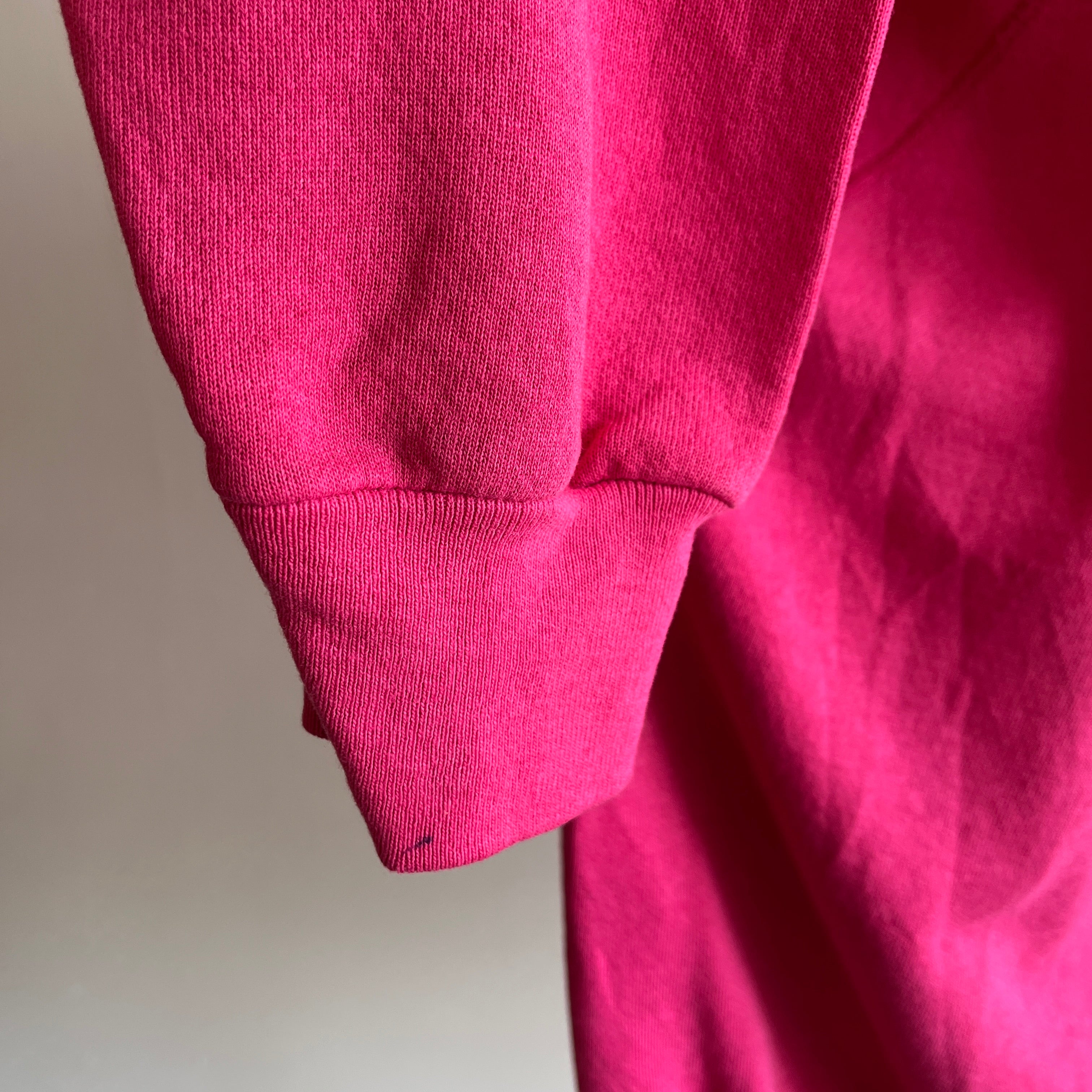 1990s Oversized Tultex Hot Pink Sweatshirt
