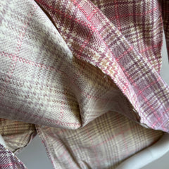 1970s Super Lightweight Pink Plaid Cotton Flannel - Swoon