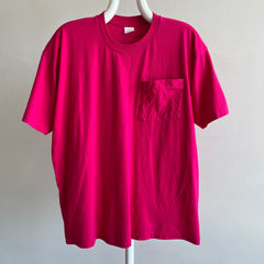 1990s Hot Pink Oversized Pocket T-Shirt by BVD