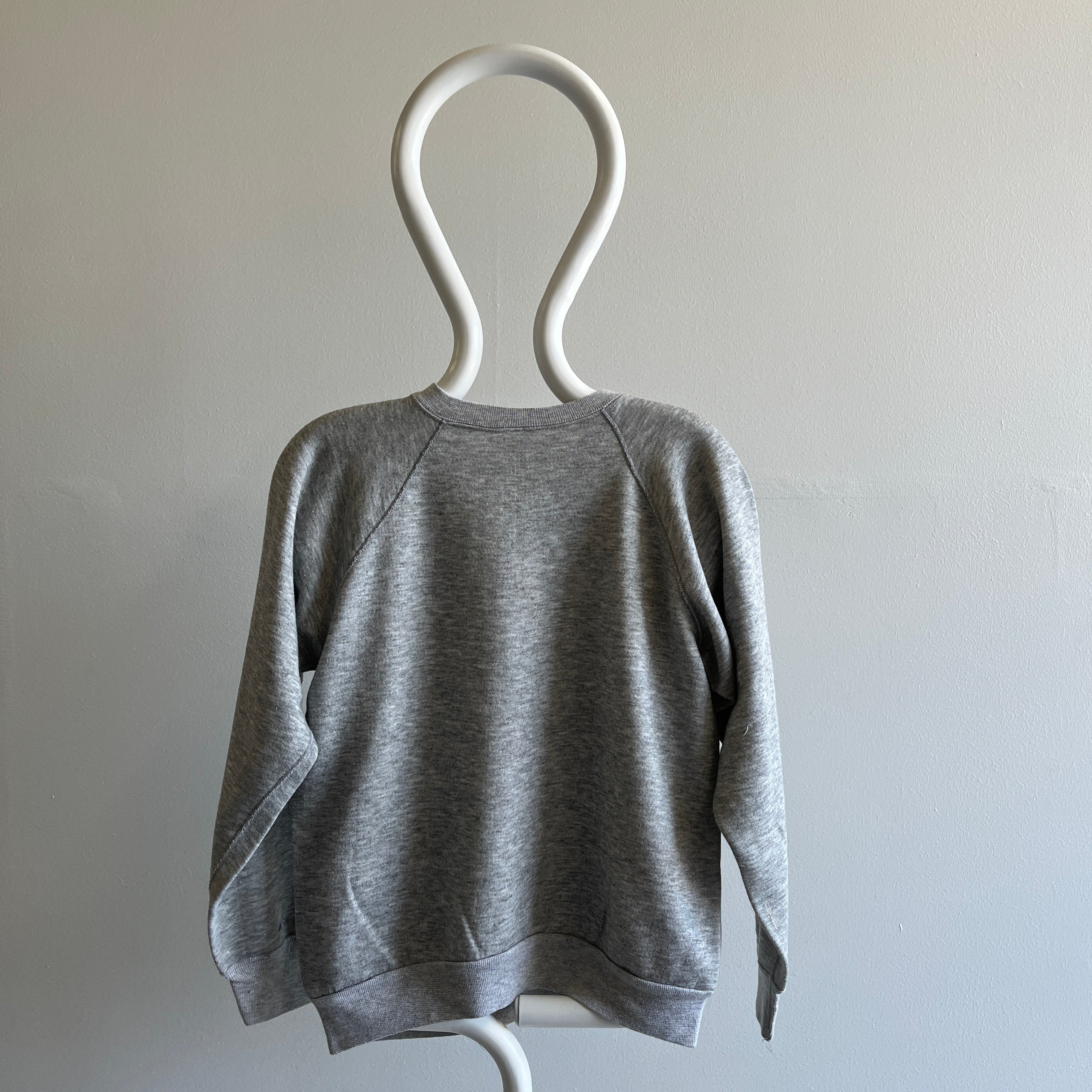 1980s Paint Stained Blank Gray Raglan Sweatshirt – Red Vintage Co