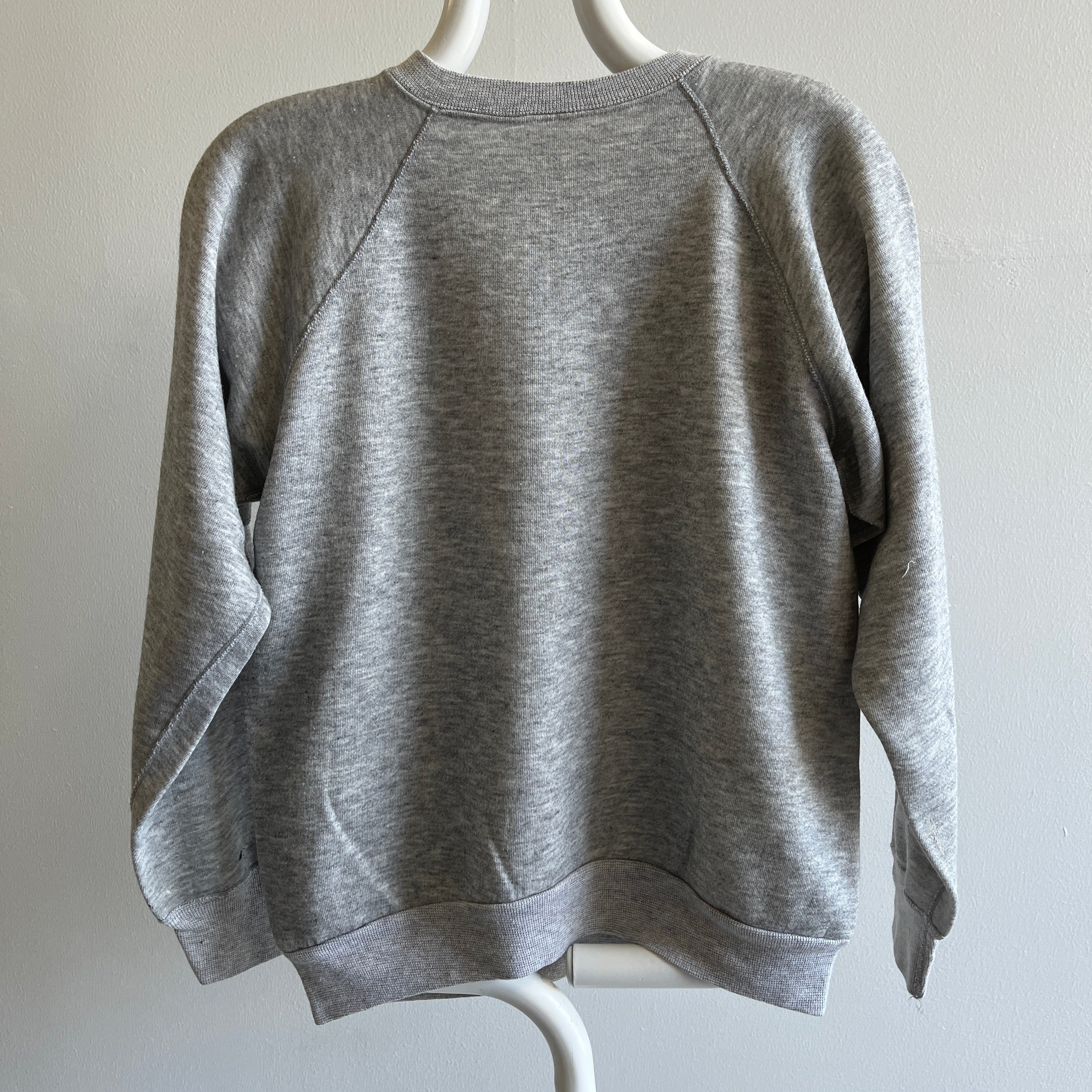 1980s Paint Stained Blank Gray Raglan Sweatshirt – Red Vintage Co