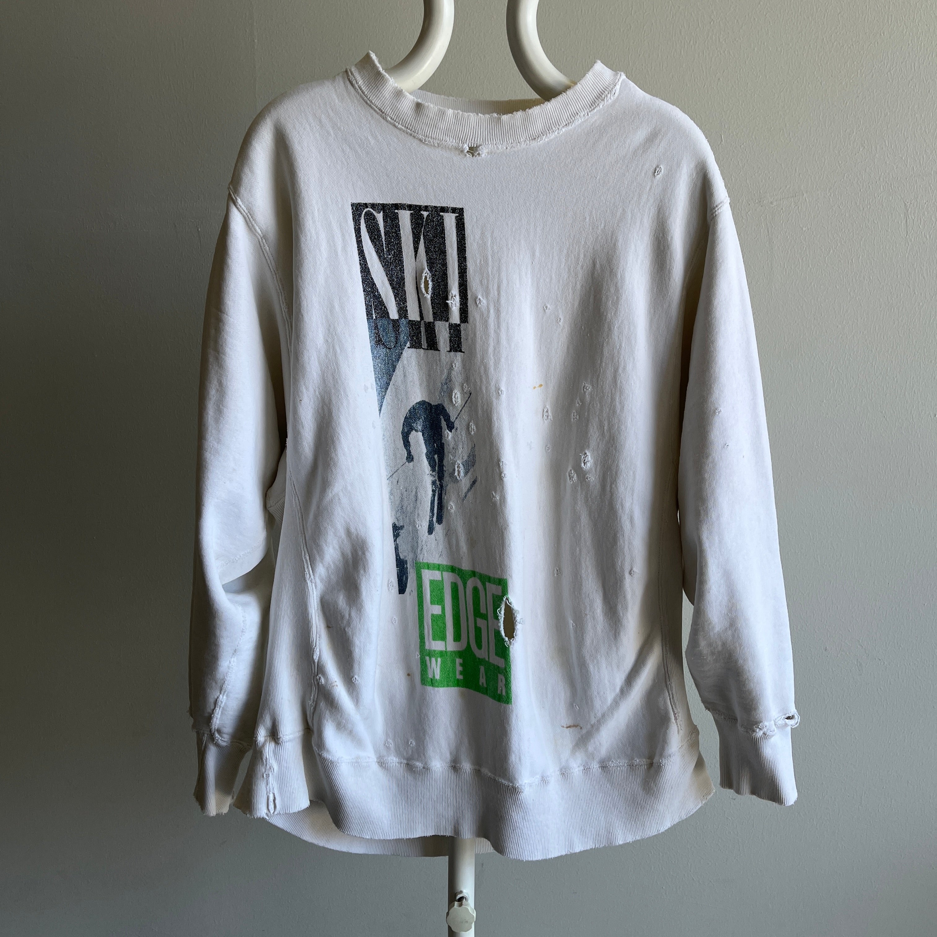1980/90s EPICALLY THRASHED - Edge Wear Ski Reverse Weave Sweatshirt
