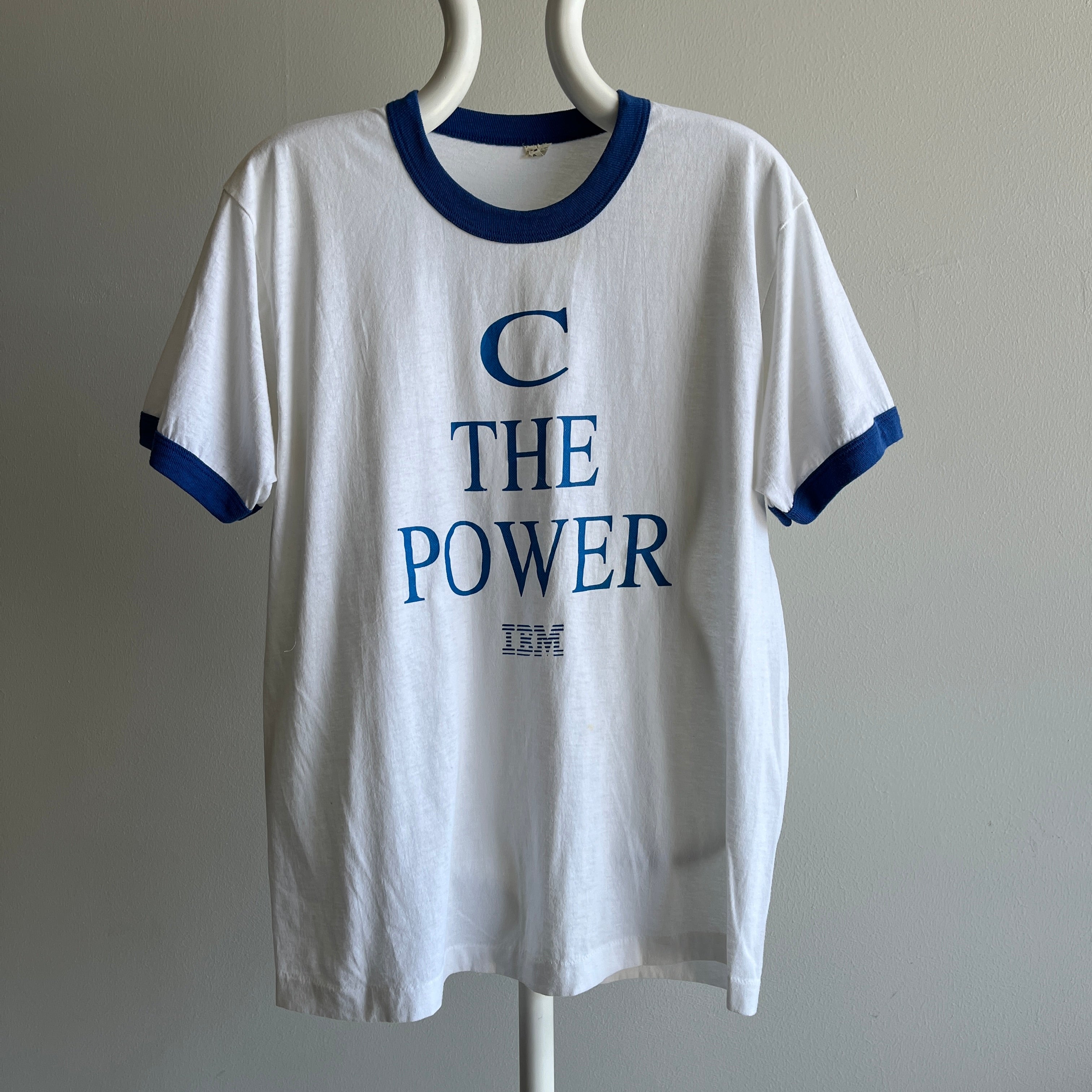 1980s C The Power IBM Iconic Ring T-Shirt by Screen Stars