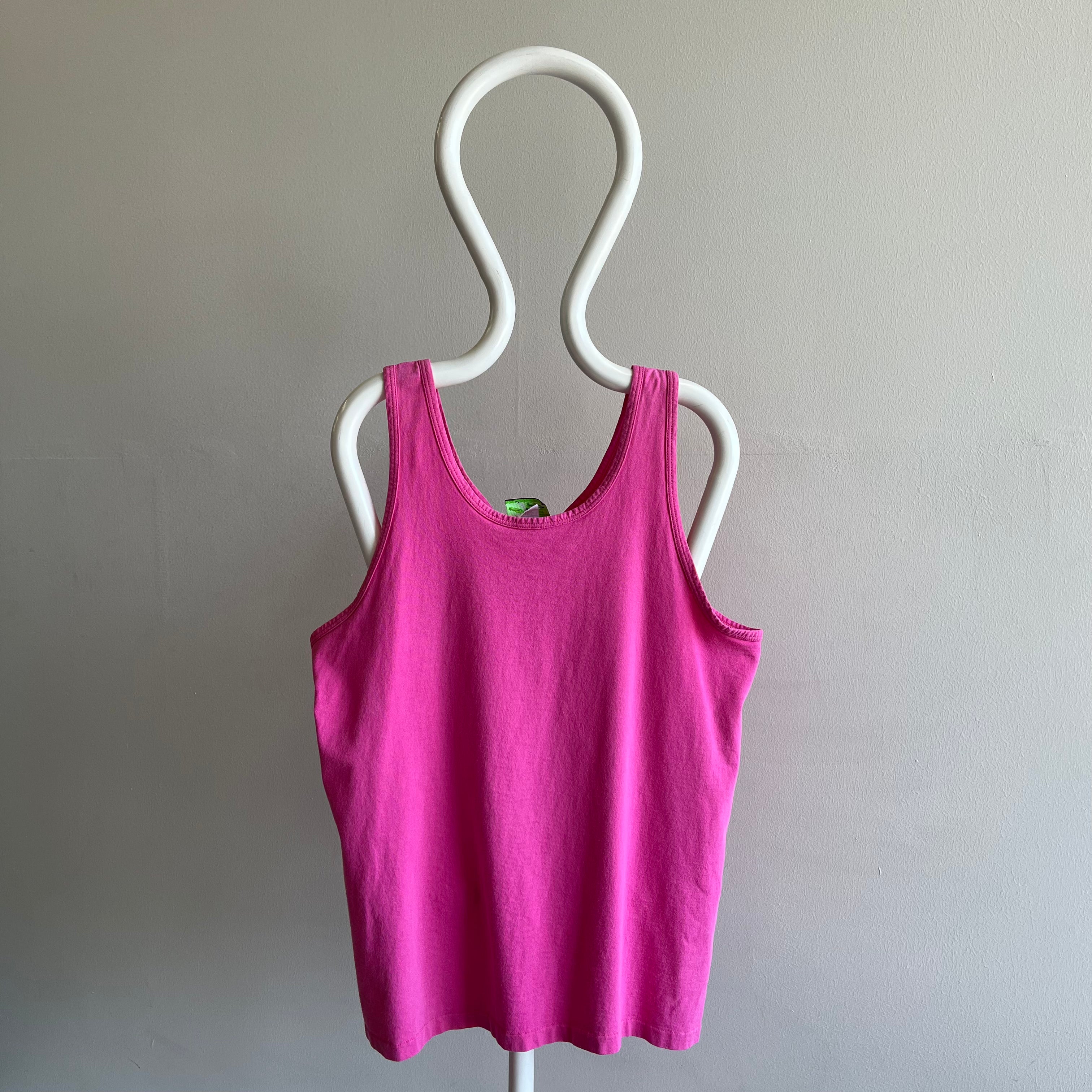 1980s Hot Pink Cotton Tank Top