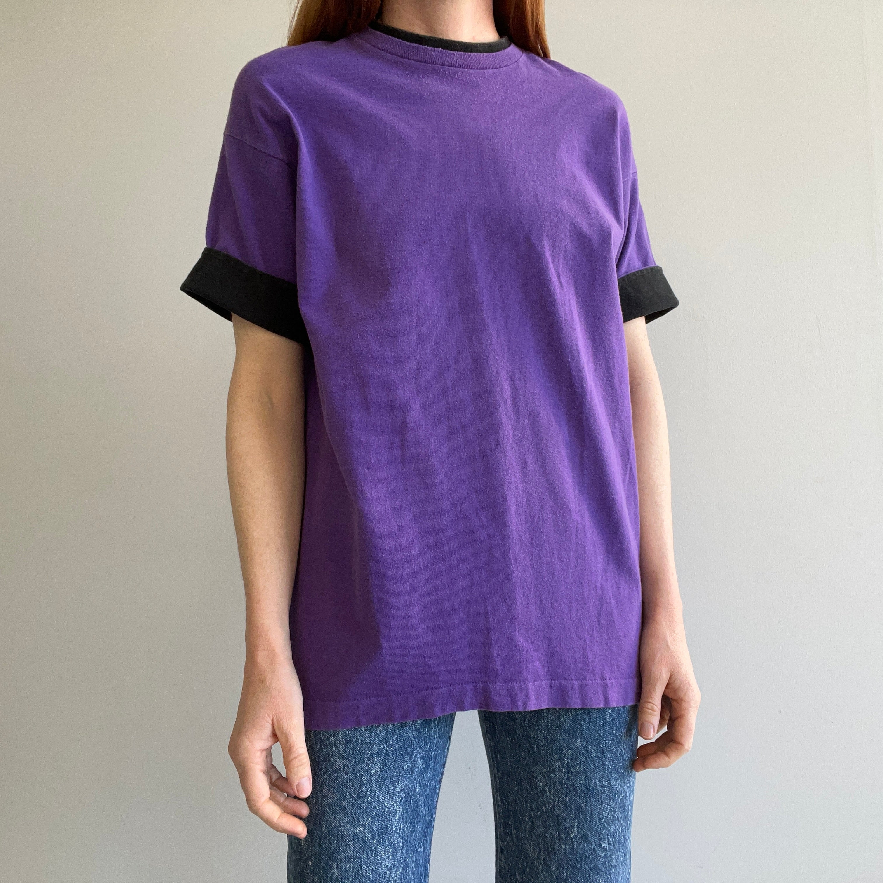 1980/90s Purple and Black Two-Tone T-Shirt