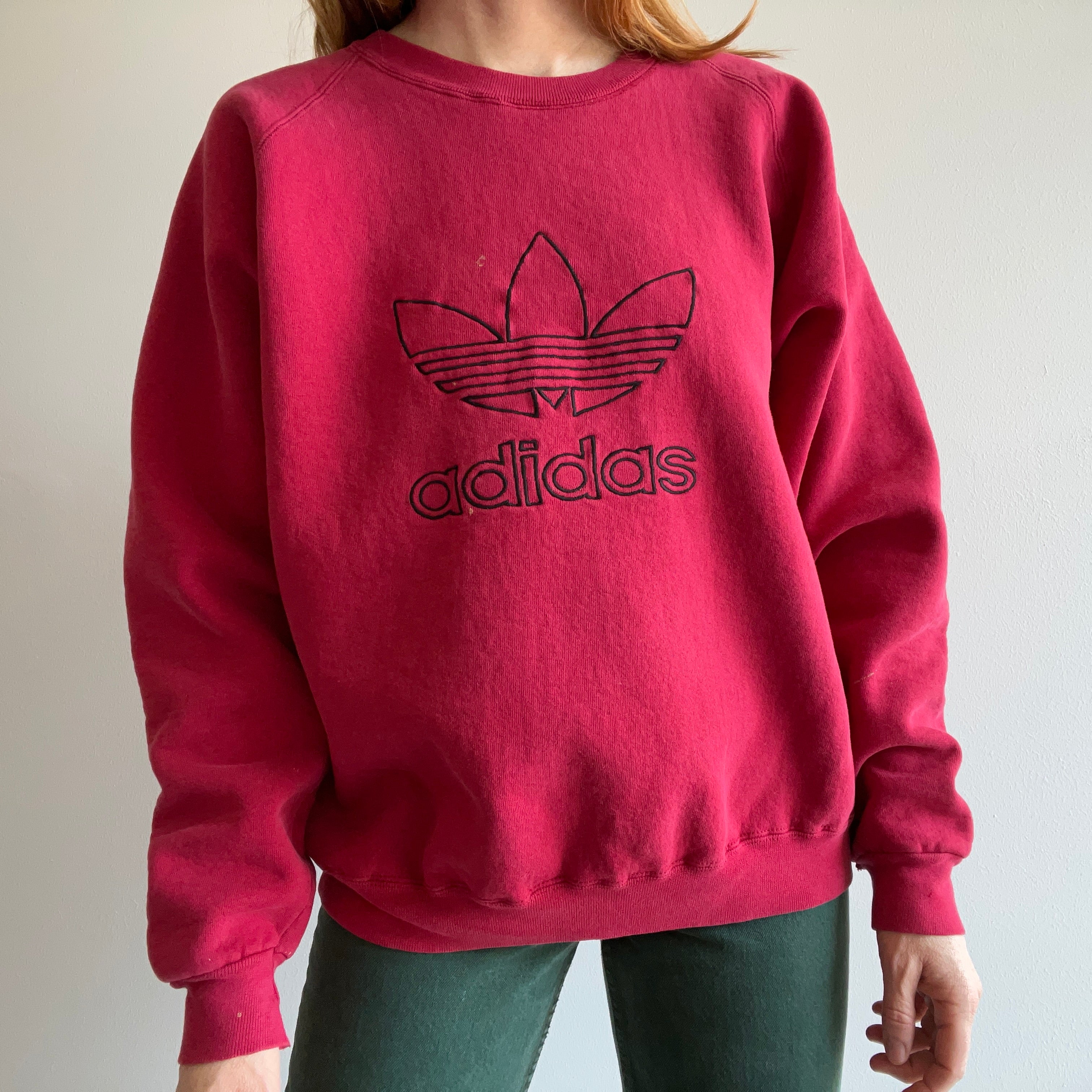 Sweat-shirt ADIDAS teinté de peinture des années 1980 aux États-Unis