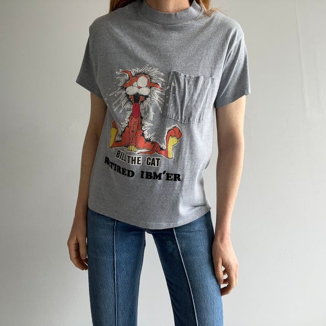 1980s Bill The Cat !!!!  DIY "Retired IBMer" Pocket T-Shirt (IYKYK)