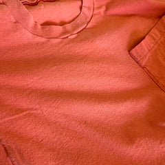 1980s faded salmon pink/orange pocket t-shirt