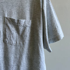 T-shirt de poche FOTL gris clair étiqueté XXXL des années 1980
