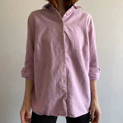 1990s Softest Ever Pink Cotton Herringbone Flannel - Missing Button