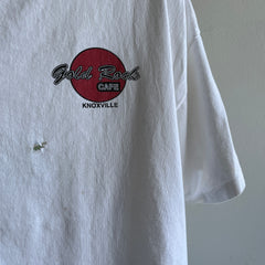 T-shirt Gold Rock Cafe des années 1990, Knoxville Beat Up avant et arrière