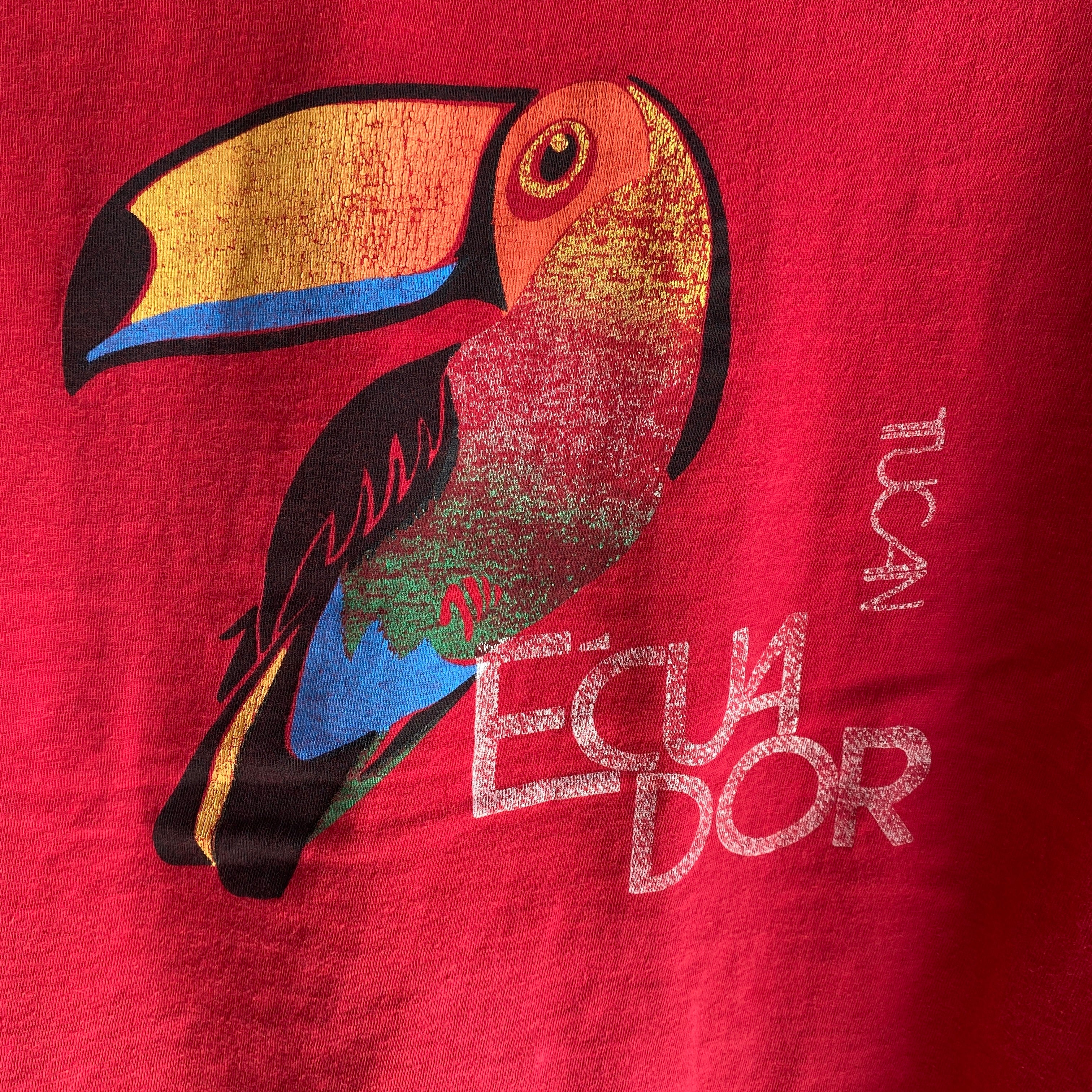 1990s FadedCotton Ecuador Toucan Tourist T-Shirt