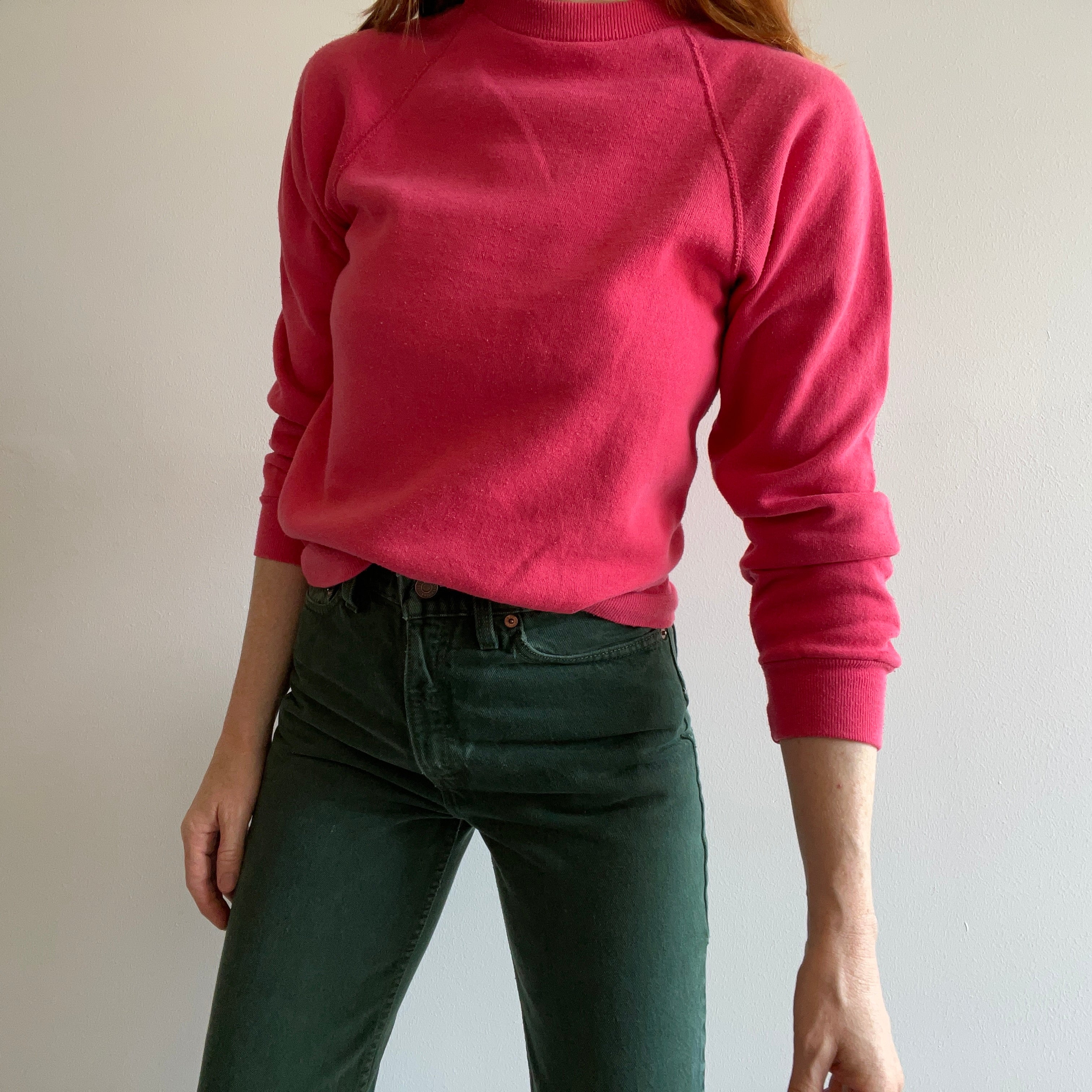 1980s Smaller Pink Raglan - Pilling