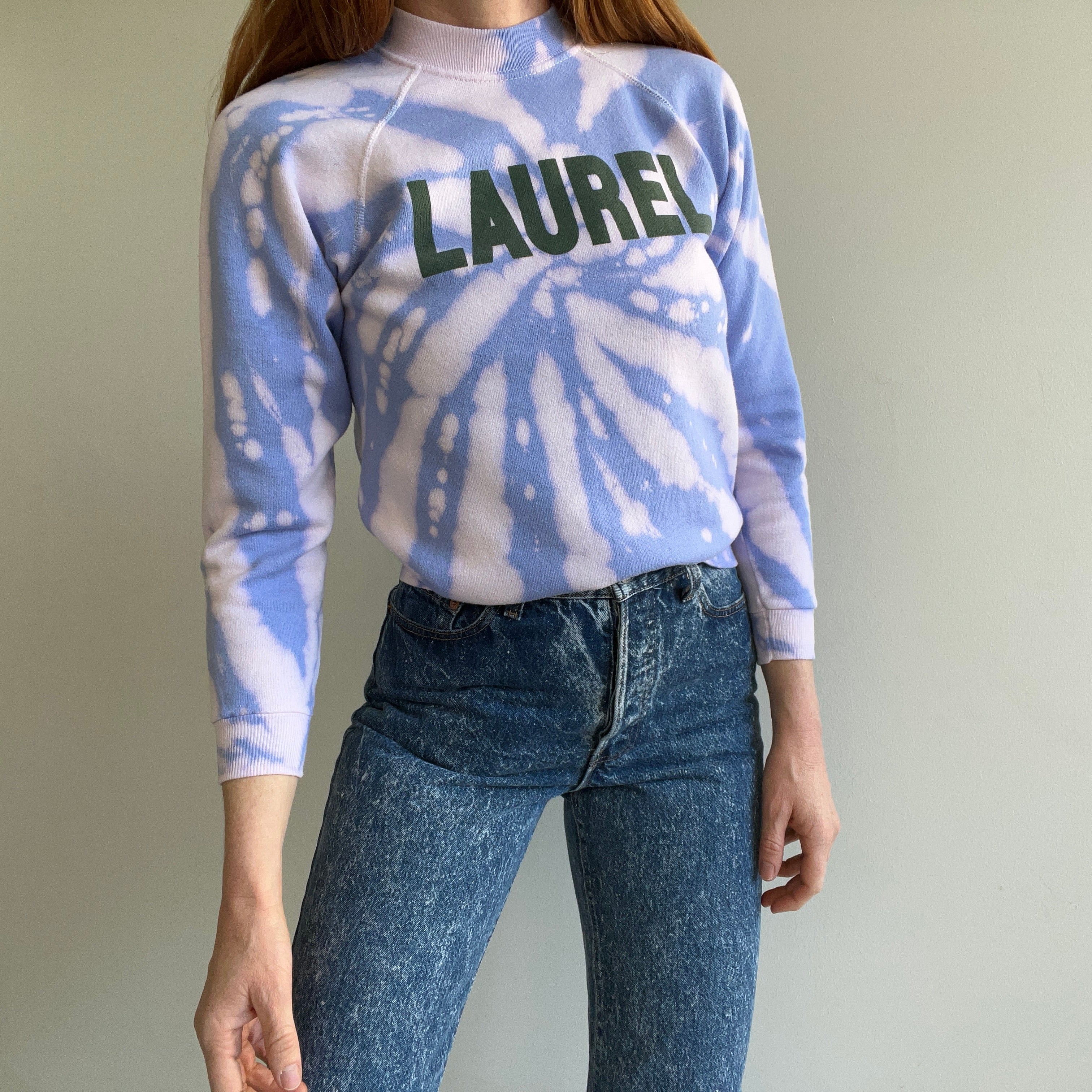 Sweat-shirt tie-dye Laurel des années 1980