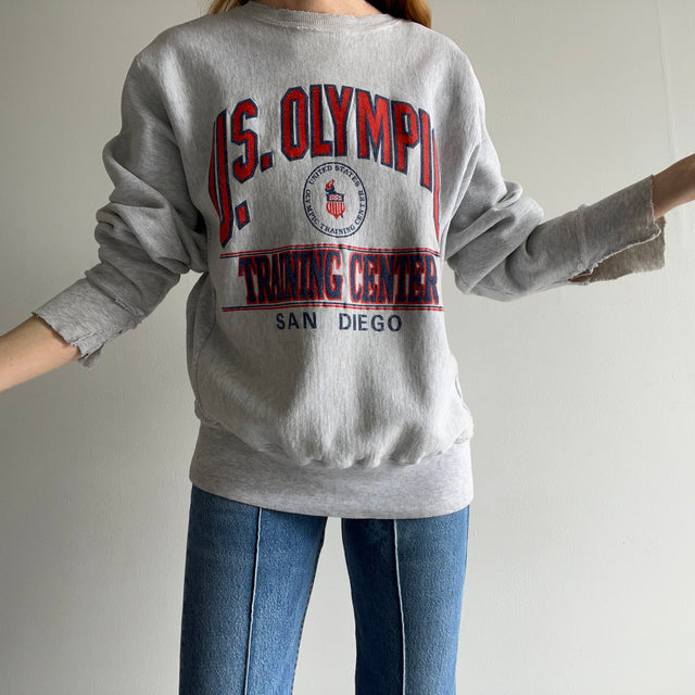 1990s U.S. Olympic Training San Diego Thrashed Cuff Sweatshirt