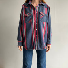 1990s Striped Dakota Western Snap Front Flannel