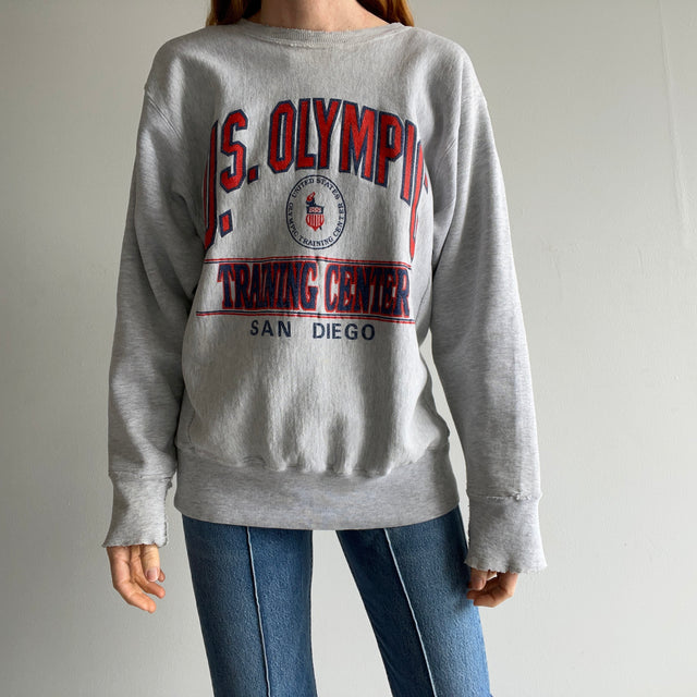 1990s U.S. Olympic Training San Diego Thrashed Cuff Sweatshirt