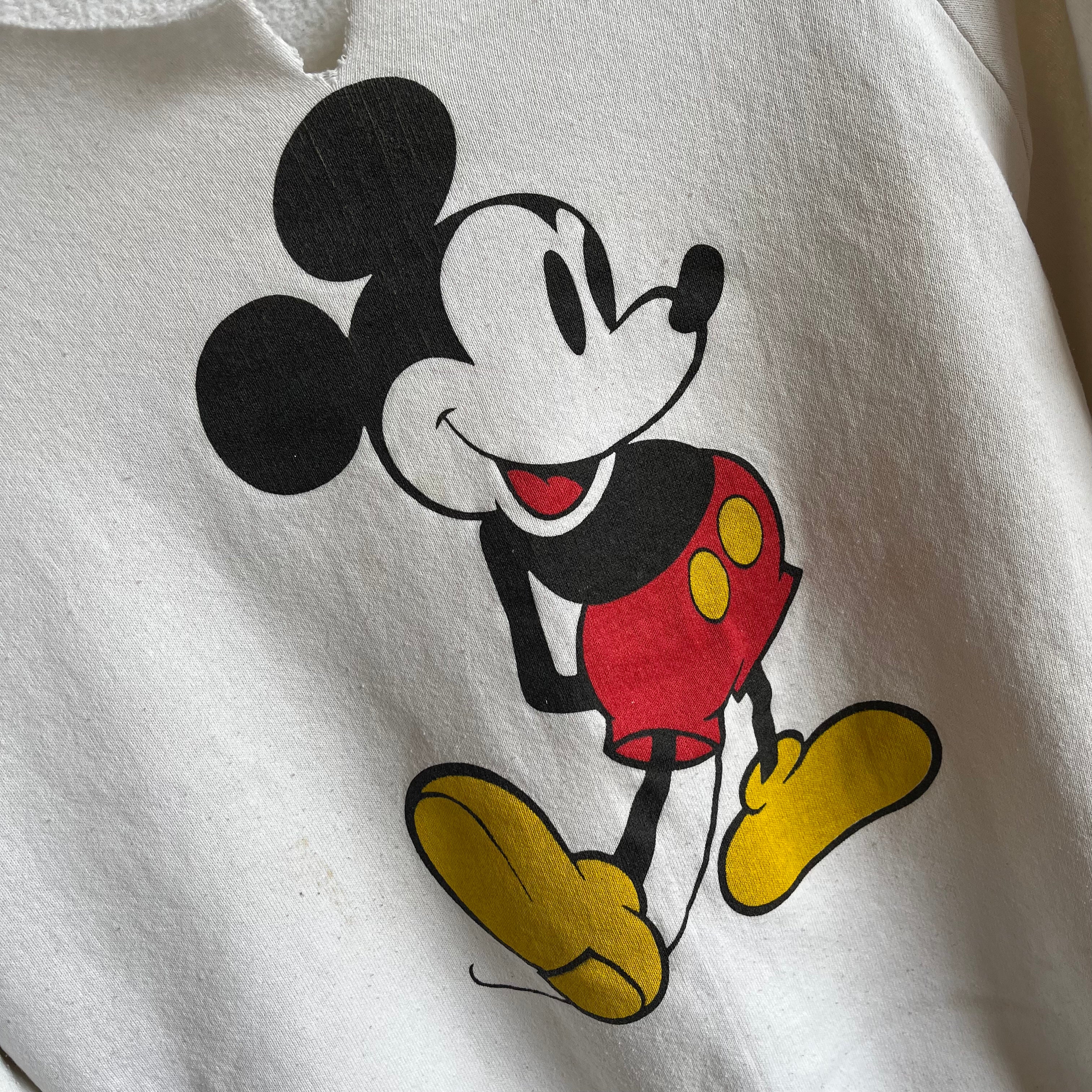 1980/90s Mickey Cut Neck Sweatshirt