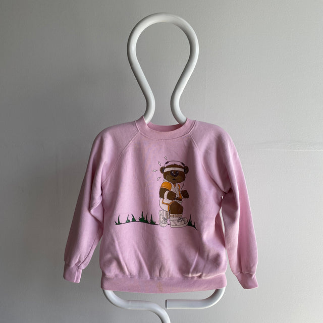 1980s Super Stained Teddy Bear Work Out Sweat-shirt