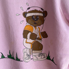 1980s Super Stained Teddy Bear Working Out Sweatshirt