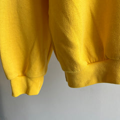 Sweat-shirt à col Henley jaune des années 1980 français - tellement bon !
