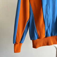 1970s Two Tone Structured Nylon/Cotton Zip Up - REALLLL GOOOOOD