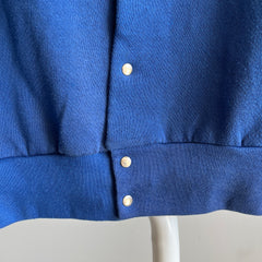 1980s Blue Snap Front Sweatshirt Vest