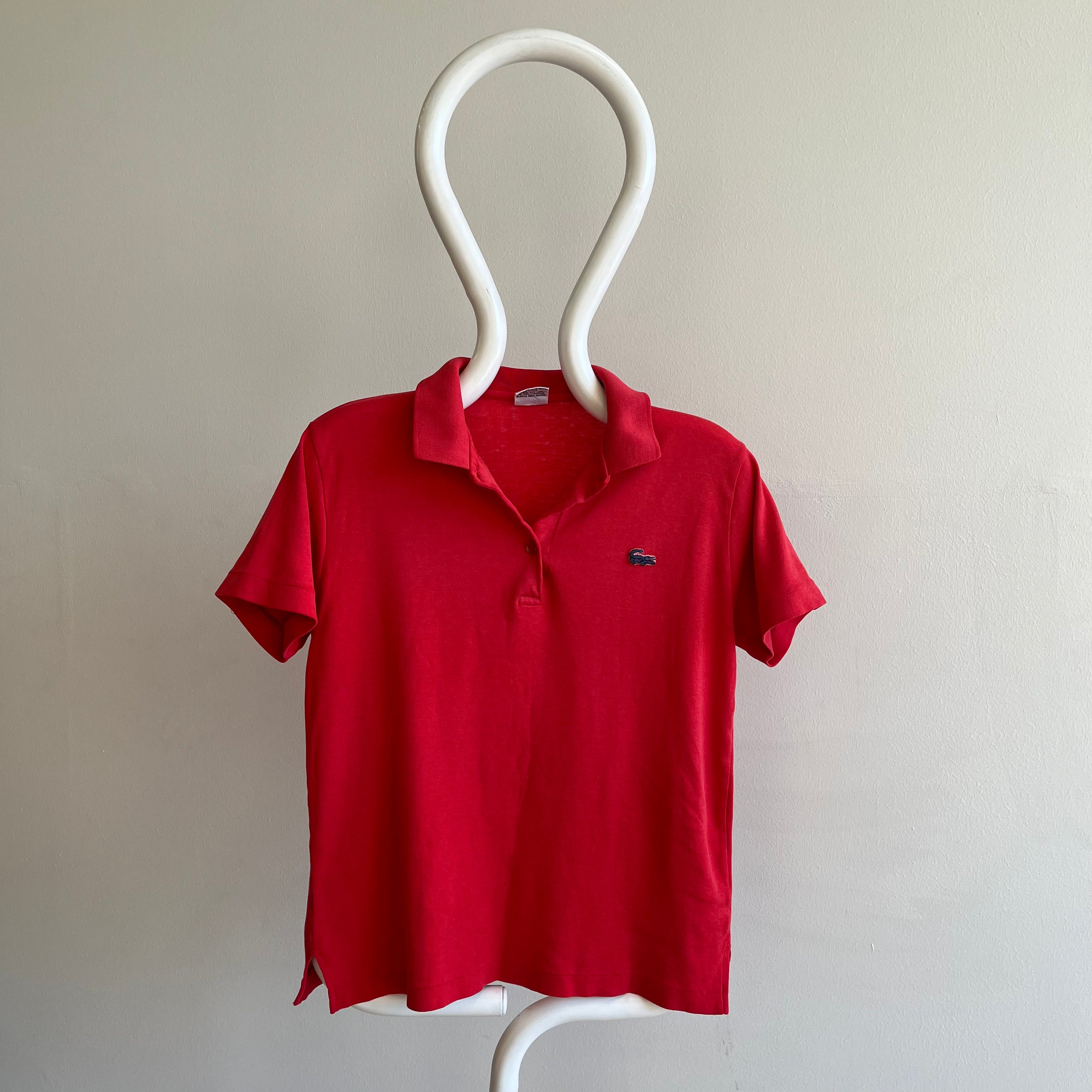 1980s Ms. Casuals Beat Up Red Polo T-Shirt