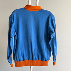 1970s Two Tone Structured Nylon/Cotton Zip Up - REALLLL GOOOOOD