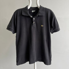 1980s Made in France - Blank Black Lacoste Polo Shirt
