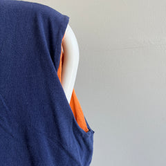 1970s Reversible Navy and Orange Super Soft Muscle Tank