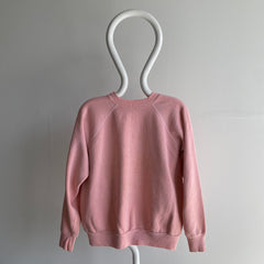 1980s Muted Mauve/Dusty Rose Super Stained All Over Raglan