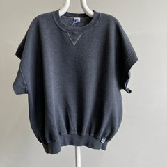 1990s Re Dyed Dark Gray Cut Sleeve Warm Up by Russell Brand