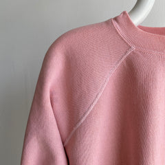 1980s Muted Mauve/Dusty Rose Super Stained All Over Raglan