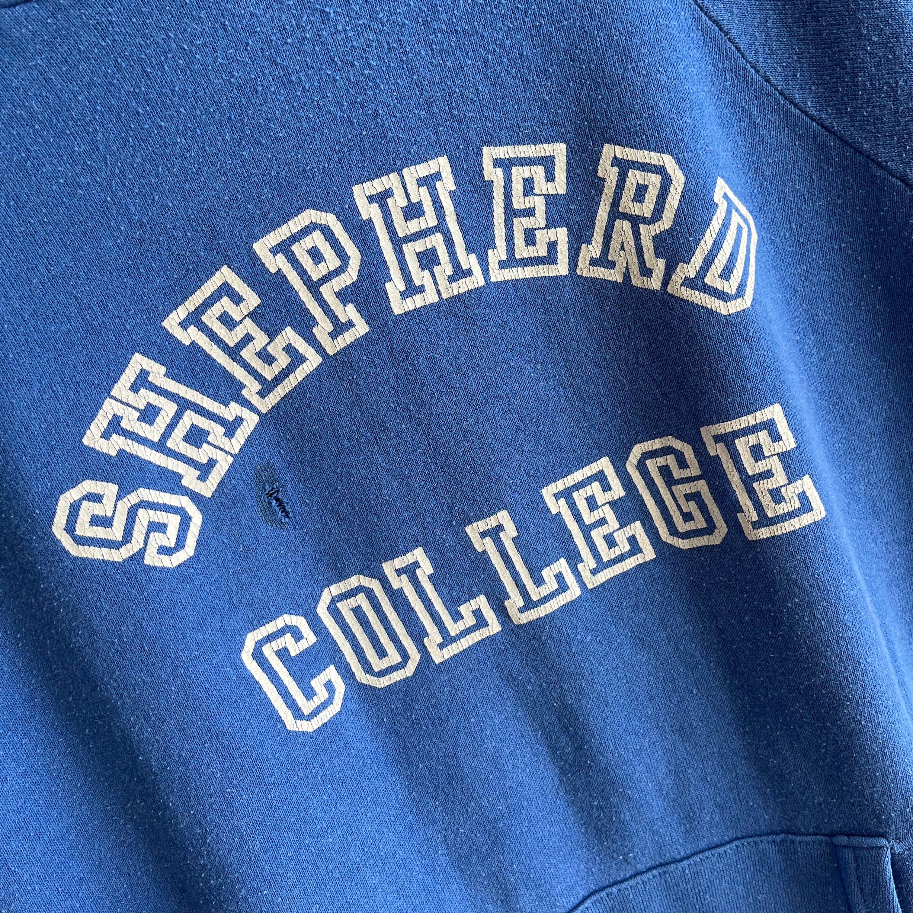 Sweat à capuche Shepard College des années 1980 par Velva Sheen !!!