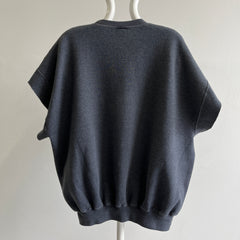1990s Re Dyed Dark Gray Cut Sleeve Warm Up by Russell Brand
