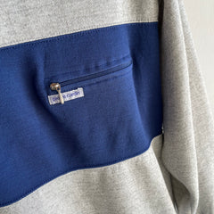 1980s Pierre Cardin Built In Collared Color Block Sweatshirt