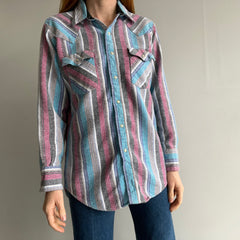 1980s USA Made Saddle King Western Snap Front Flannel - SO GOOD